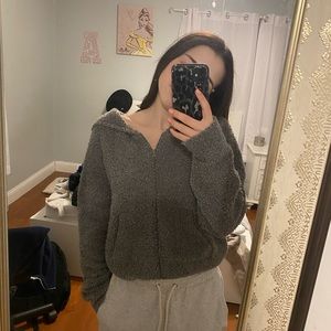 Skims cozy zip up cropped